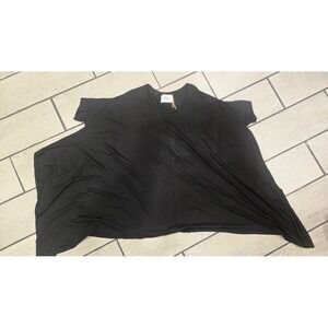 Rhea Lycra Titli Top Black Oversized Viscose Scoop Neck Short Sleeve One Size